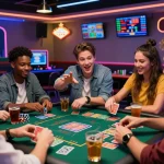Exciting gaming moment as players engage in lively card games at Hitclub while learning how to tải hitclub.