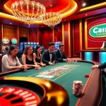 Players enjoying a thrilling game at QQ88 online casino with vibrant tables and slot machines.