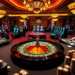 Experience thrilling gameplay with sunwin at a luxurious casino table surrounded by excited players.