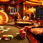 Experience the excitement of F168 with thrilling casino tables and vibrant gaming elements.