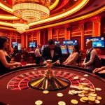 Experience high-stakes betting at https://8xx.golf/ with an elegant roulette table and excited players.