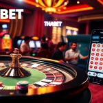 Thabet casino experience with thrilling roulette table, poker chips, and vibrant slot machines