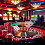 Winning strategies at 777X casino with vibrant roulette, cards, and enthusiastic players.