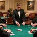 Players engaging in high-stakes poker at a VIP table showcasing https://fa88.team/ elite casino experience with strategic gameplay.