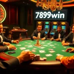 Experience the excitement of gambling at 789win with an elegant poker scene featuring intense players.
