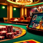 Experience the excitement of betting at https://bet88e.gold/ with dynamic casino tables, poker chips, and a roulette wheel.