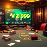 Experience the excitement of playing on the vz99 casino platform with vibrant poker and roulette visuals.