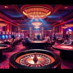 Players engaging in the thrilling Game 33win at a vibrant casino, capturing the excitement of high-stakes gambling.