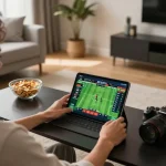 Betting on sports live on sc88.com at a cozy home setup with engaging betting options displayed.