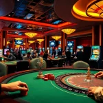 Exciting casino scene with poker tables and Xin88 branding enhancing the gambling atmosphere.