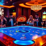 Engage in the Okwin game at a vibrant casino table filled with excitement.