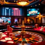 Experience high-stakes gaming action at https://188v.today/ with elegant casino tables and vibrant roulette wheels.