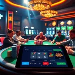 Engaging poker game at a casino highlighting link vào 79king for thrilling betting experiences.
