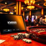 Experience the excitement of KM88 casino gaming with vibrant tables, slots, and engaged players.