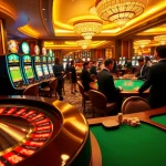 Engaging scene at lucky88 casino showcasing vibrant games, excited players, and luxurious setup.