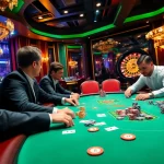 X88 casino scene with poker players, chips, and roulette wheel, reflecting high-stakes excitement.