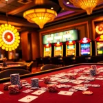 SUNWIN casino scene featuring thrilling poker chips and elegant roulette wheel action.