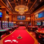 Players analyzing ty le keo nha cai odds at a luxurious casino table with vibrant betting elements.