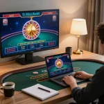 Engaging in an online rr 88 live dealer game while strategizing with notes and coffee