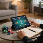Player enjoying online casino games at home with dn88 app open on tablet
