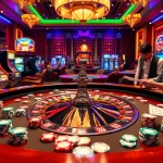 Experience thrilling betting at https://8kbet.insure/ featuring poker chips and a lively roulette table.