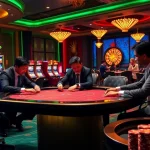 Exciting casino gameplay at 789BET with poker tables, chips, and roulette.