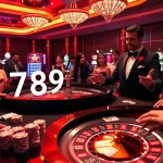 Experience the thrill of gambling with 789P30 at a vibrant casino featuring a roulette table and excited players.
