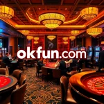 Experience thrilling gambling action at okfun.com with stylish players at casino tables.