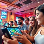 Experience the excitement of Sonclub through an engaging mobile gaming scene with diverse players and vibrant visuals.