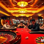 Exciting gameplay at MMOO.COM with players enjoying poker and roulette in a luxurious casino atmosphere.
