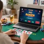 Engaging with live dealer blackjack online at home, highlighting RR 99 gaming strategies