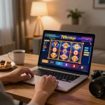 Engaging with online games on 789clubgo, showcasing vibrant slot action and a cozy gaming atmosphere.