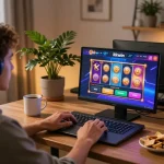 Engaging with kkwin online casino via laptop brings a vibrant gaming experience.
