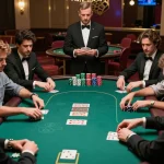 Players strategizing in a poker game with App Five88 enhancing their online gambling experience.