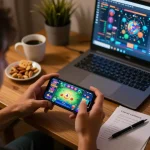 xóc đĩa online game interface displayed on smartphone during strategic online gaming session