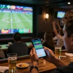 Engaged bettor using sunwin app during live sports event for real-time strategy