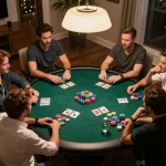 Players enjoying a friendly poker night at home while using 58wiin's platform for a strategic gaming experience.