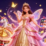 Socolive showcases a glamorous Asian woman in a fairy-tale setting, surrounded by golden gaming elements.