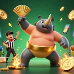 Join the action with linebetbangladesh as the sumo beetle stomps for golden coins in a vivid 3D illustration.