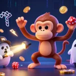Bongdalu showcases a dynamic scene with a poltergeist monkey juggling golden coins, capturing the excitement of online sports betting.