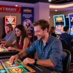 Engaging scene of players at credit card casinos showcasing https://ccrm.org.uk with vibrant slot machines and gaming excitement.