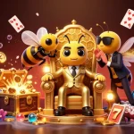 Experience the thrill of go 88 with a vibrant 3D illustration of casino elements, treasure, and excitement.
