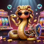 Try your luck with sun win in a lively casino scene featuring Medusa and gambling elements.
